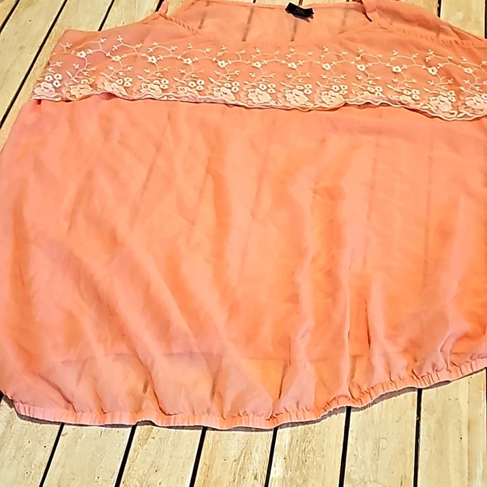 Torrid 4xl Pink Sheer Tank Top - Picture 2 of 5